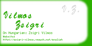 vilmos zsigri business card